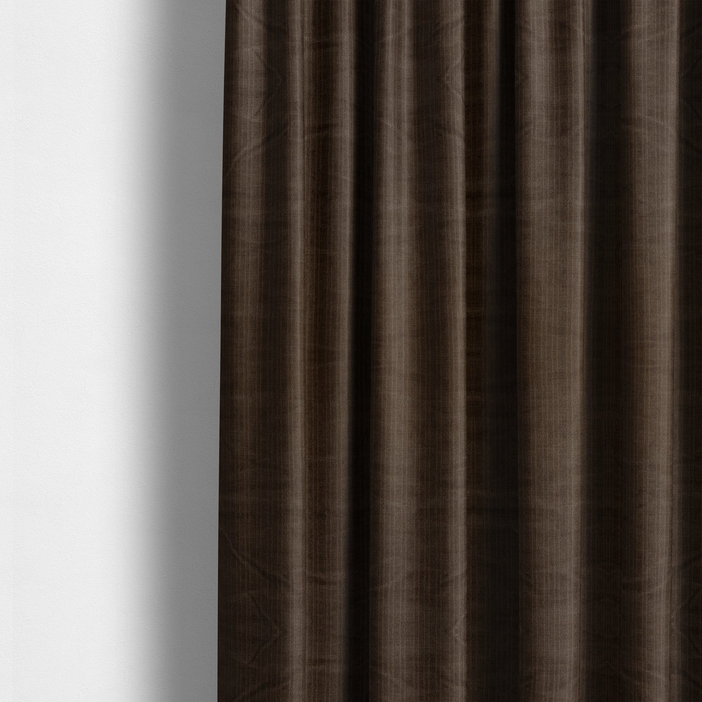 Havant Strie Soft Velvet Textured Feel Chenille Material In Brown Upholstery Fabrics - Made To Measure Curtains