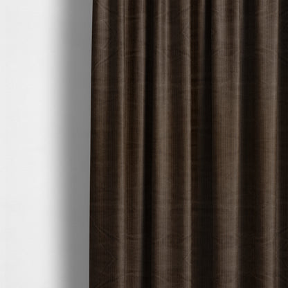 Havant Strie Soft Velvet Textured Feel Chenille Material In Brown Upholstery Fabrics - Made To Measure Curtains