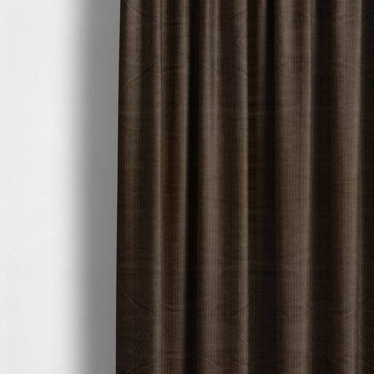 Havant Strie Soft Velvet Textured Feel Chenille Material In Brown Upholstery Fabrics - Made To Measure Curtains