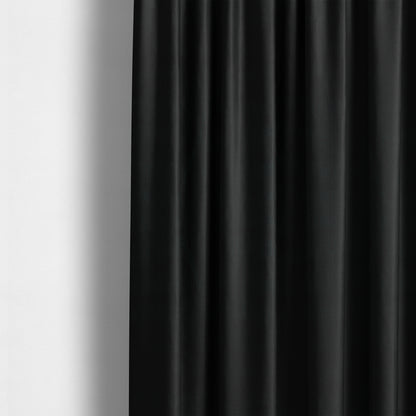 Havant Strie Soft Velvet Textured Feel Chenille Material In Black Upholstery Fabrics - Made To Measure Curtains