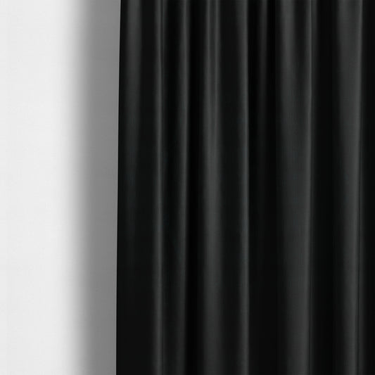 Havant Strie Soft Velvet Textured Feel Chenille Material In Black Upholstery Fabrics - Made To Measure Curtains