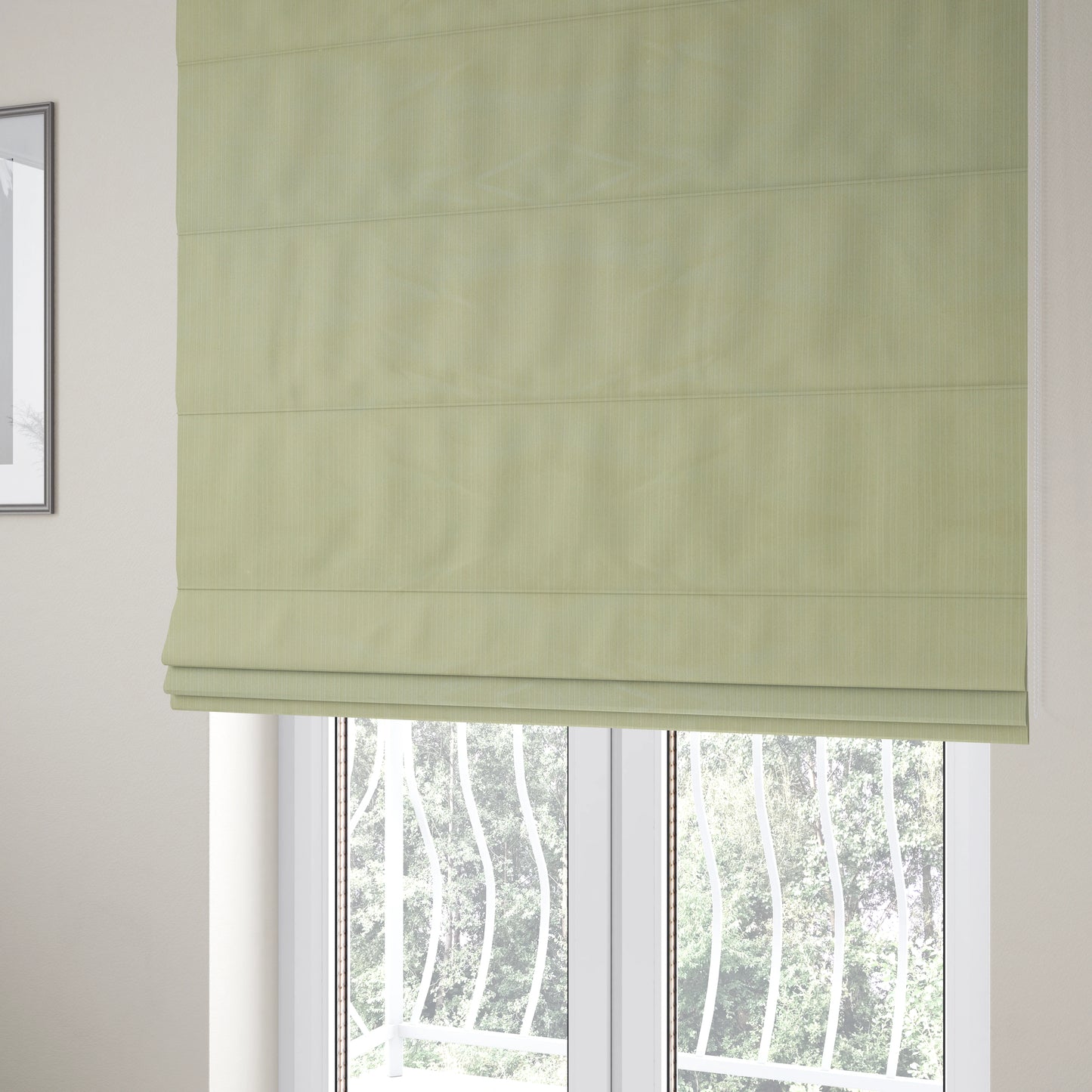 Havant Strie Soft Velvet Textured Feel Chenille Material In Cream Beige Upholstery Fabrics - Roman Blinds