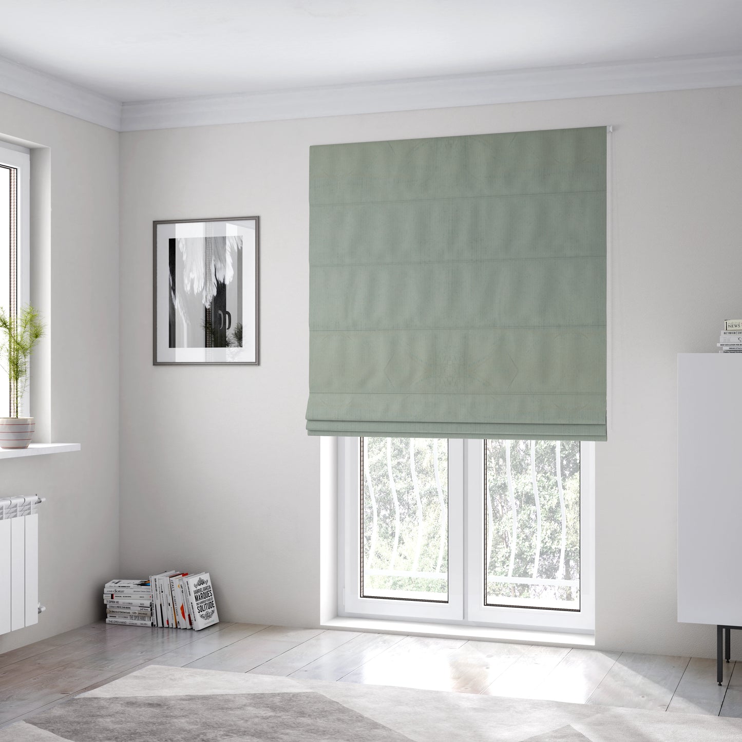 Havant Strie Soft Velvet Textured Feel Chenille Material In Silver Upholstery Fabrics - Roman Blinds