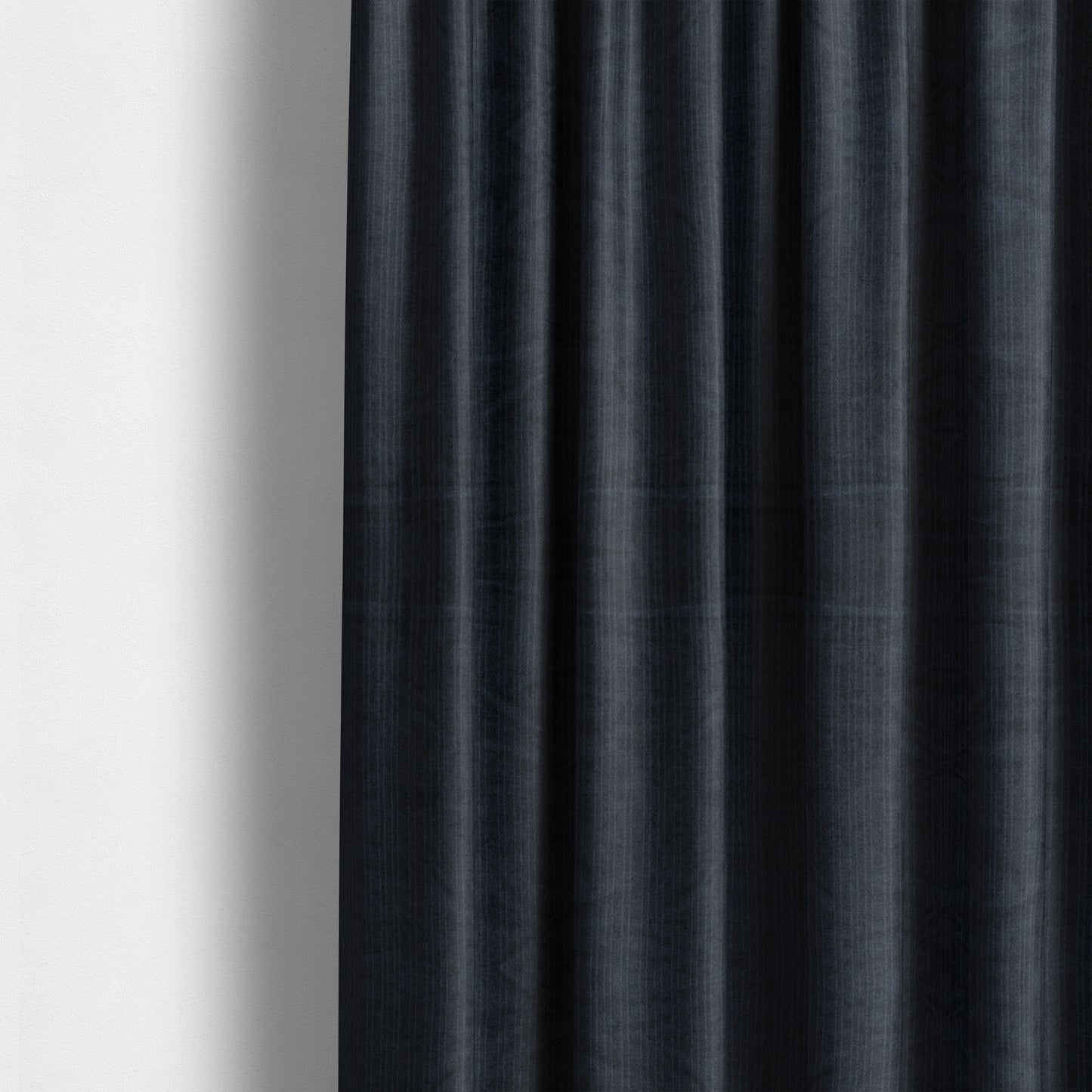 Havant Strie Soft Velvet Textured Feel Chenille Material In Denim Blue Upholstery Fabrics - Made To Measure Curtains