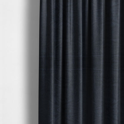 Havant Strie Soft Velvet Textured Feel Chenille Material In Denim Blue Upholstery Fabrics - Made To Measure Curtains