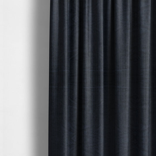 Havant Strie Soft Velvet Textured Feel Chenille Material In Denim Blue Upholstery Fabrics - Made To Measure Curtains