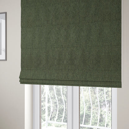 Hemsby Textured Weave Furnishing Fabric In Green Colour - Roman Blinds