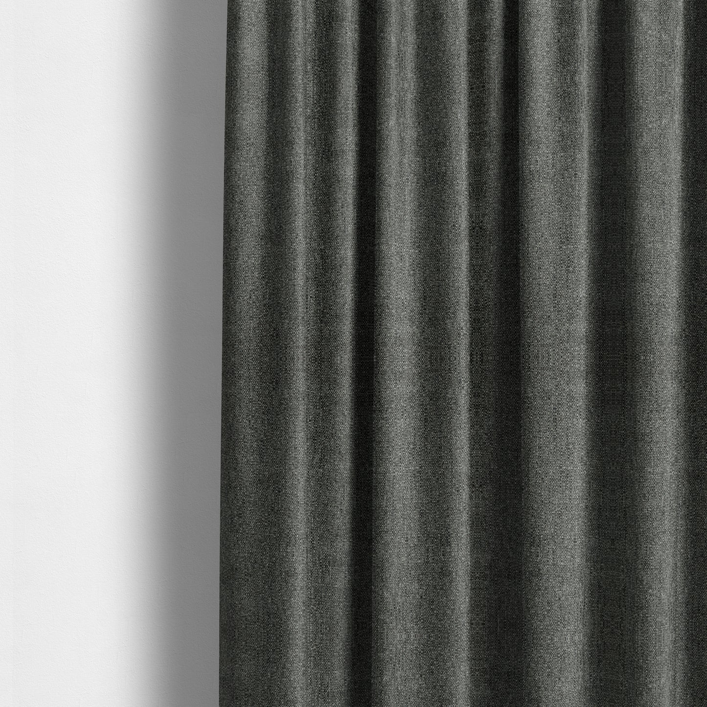 Hemsby Textured Weave Furnishing Fabric In Grey Black Colour - Made To Measure Curtains