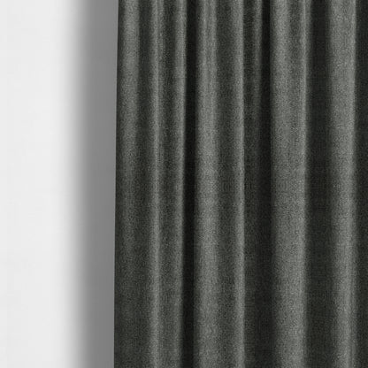 Hemsby Textured Weave Furnishing Fabric In Grey Black Colour - Made To Measure Curtains