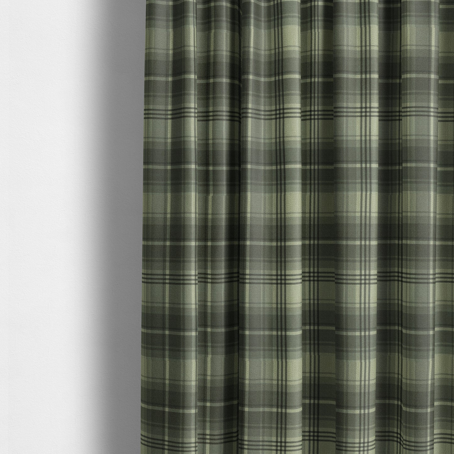 Houston Plaid Printed Pattern On Linen Effect Chenille Material Grey Coloured Upholstery Fabric - Made To Measure Curtains