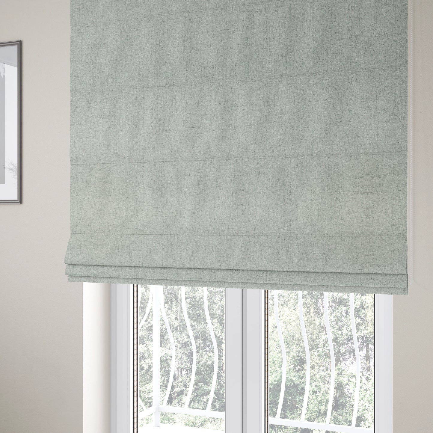 Ibiza Soft Chenille Furnishing Upholstery Fabric In Silver Colour - Roman Blinds