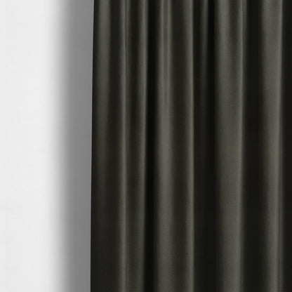 Ibiza Soft Chenille Furnishing Upholstery Fabric In Black Colour - Made To Measure Curtains