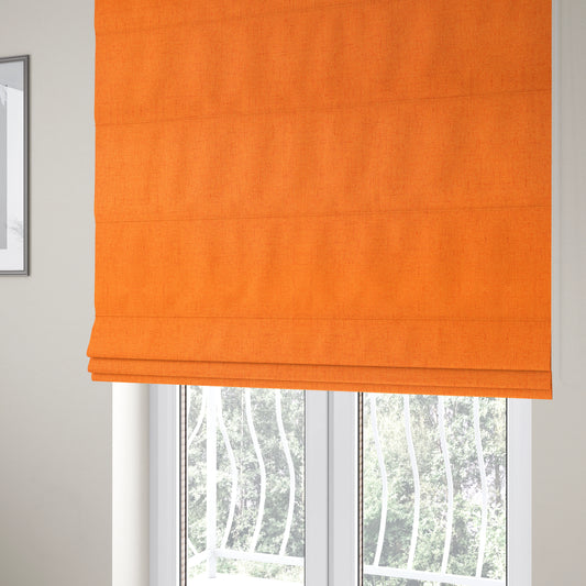 Ibiza Soft Chenille Furnishing Upholstery Fabric In Orange Colour - Roman Blinds