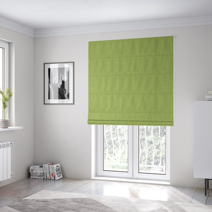 Ilford Plush Wave Ripple Effect Corduroy Upholstery Fabric In Lime Green Colour - Roman Blinds