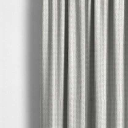 Ilford Plush Wave Ripple Effect Corduroy Upholstery Fabric In White Colour - Made To Measure Curtains