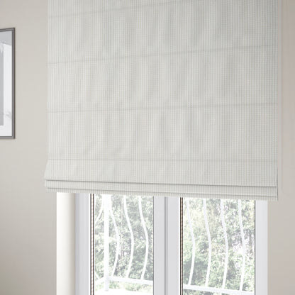 Ilford Plush Wave Ripple Effect Corduroy Upholstery Fabric In White Colour - Roman Blinds