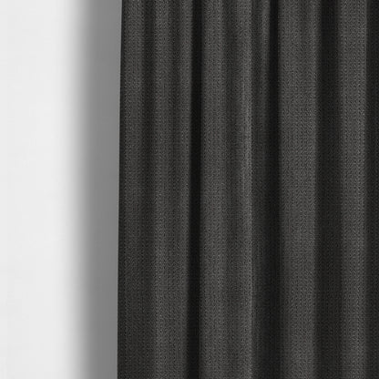 Ilford Plush Wave Ripple Effect Corduroy Upholstery Fabric In Charcoal Grey Colour - Made To Measure Curtains