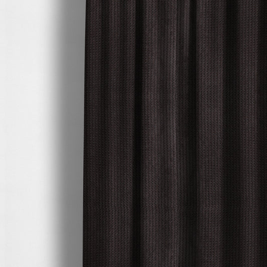 Ilford Plush Wave Ripple Effect Corduroy Upholstery Fabric In Brown Chocolate Colour - Made To Measure Curtains