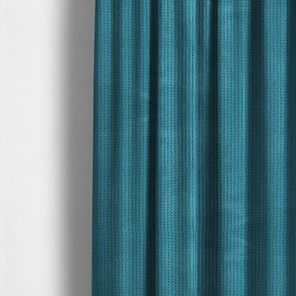 Ilford Plush Wave Ripple Effect Corduroy Upholstery Fabric In Teal Colour - Made To Measure Curtains