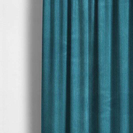 Ilford Plush Wave Ripple Effect Corduroy Upholstery Fabric In Teal Colour - Made To Measure Curtains