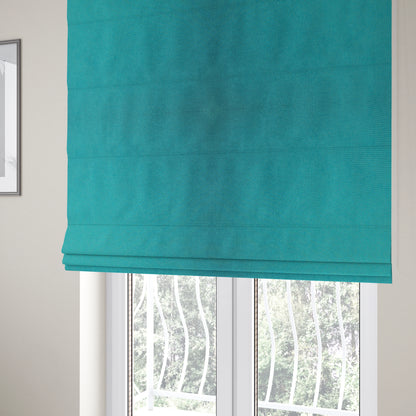 Irania Soft Chenille Upholstery Fabric Teal Blue Colour - Roman Blinds