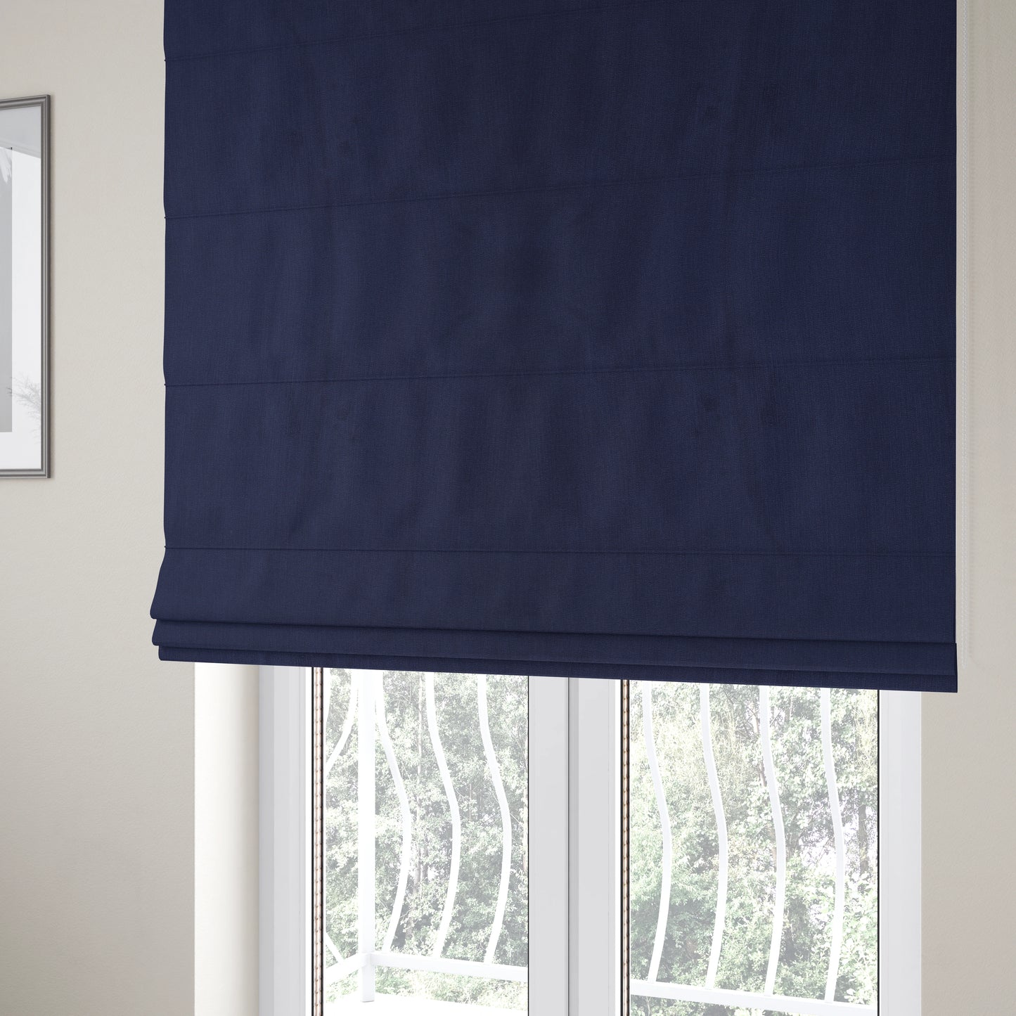 Irania Soft Chenille Upholstery Fabric Navy Blue Colour - Roman Blinds