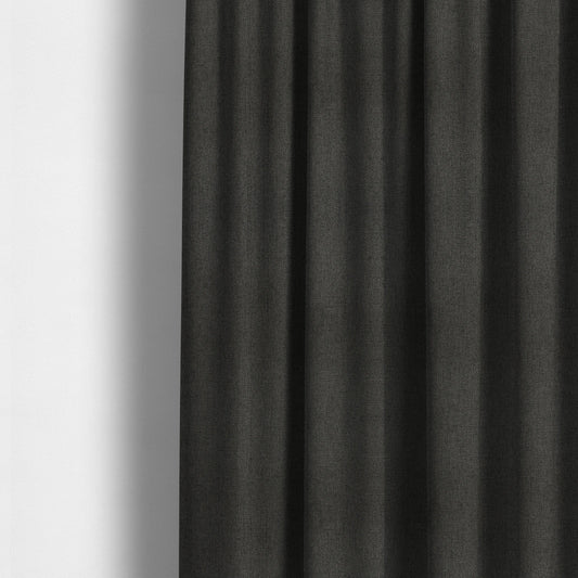 Irvine Herringbone Weave Chenille Upholstery Fabric Grey Carbon Colour - Made To Measure Curtains