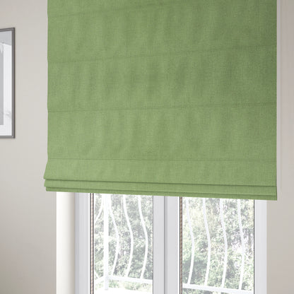 Irvine Herringbone Weave Chenille Upholstery Fabric Green Colour - Roman Blinds