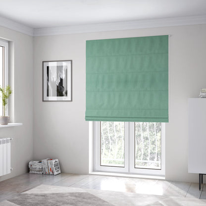 Irvine Herringbone Weave Chenille Upholstery Fabric Jade Green Colour - Roman Blinds