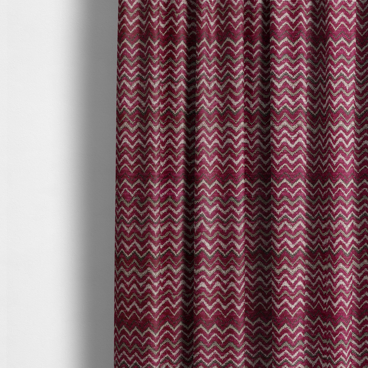 Zig Zag Pink Red Chevron Striped Pattern Fabric Chenille Upholstery Fabric JO-03 - Made To Measure Curtains