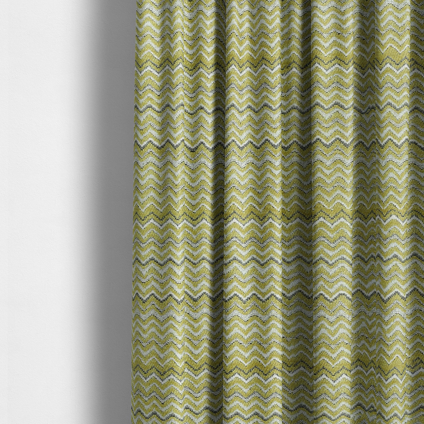 Zig Zag Green Chevron Striped Pattern Fabric Chenille Upholstery Fabric JO-04 - Made To Measure Curtains