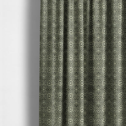 Modern Pattern Black Grey Colour Velvet Textured Upholstery Fabric JO-1001 - Made To Measure Curtains