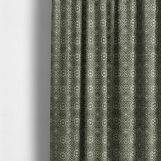 Modern Pattern Black Grey Colour Velvet Textured Upholstery Fabric JO-1001 - Made To Measure Curtains