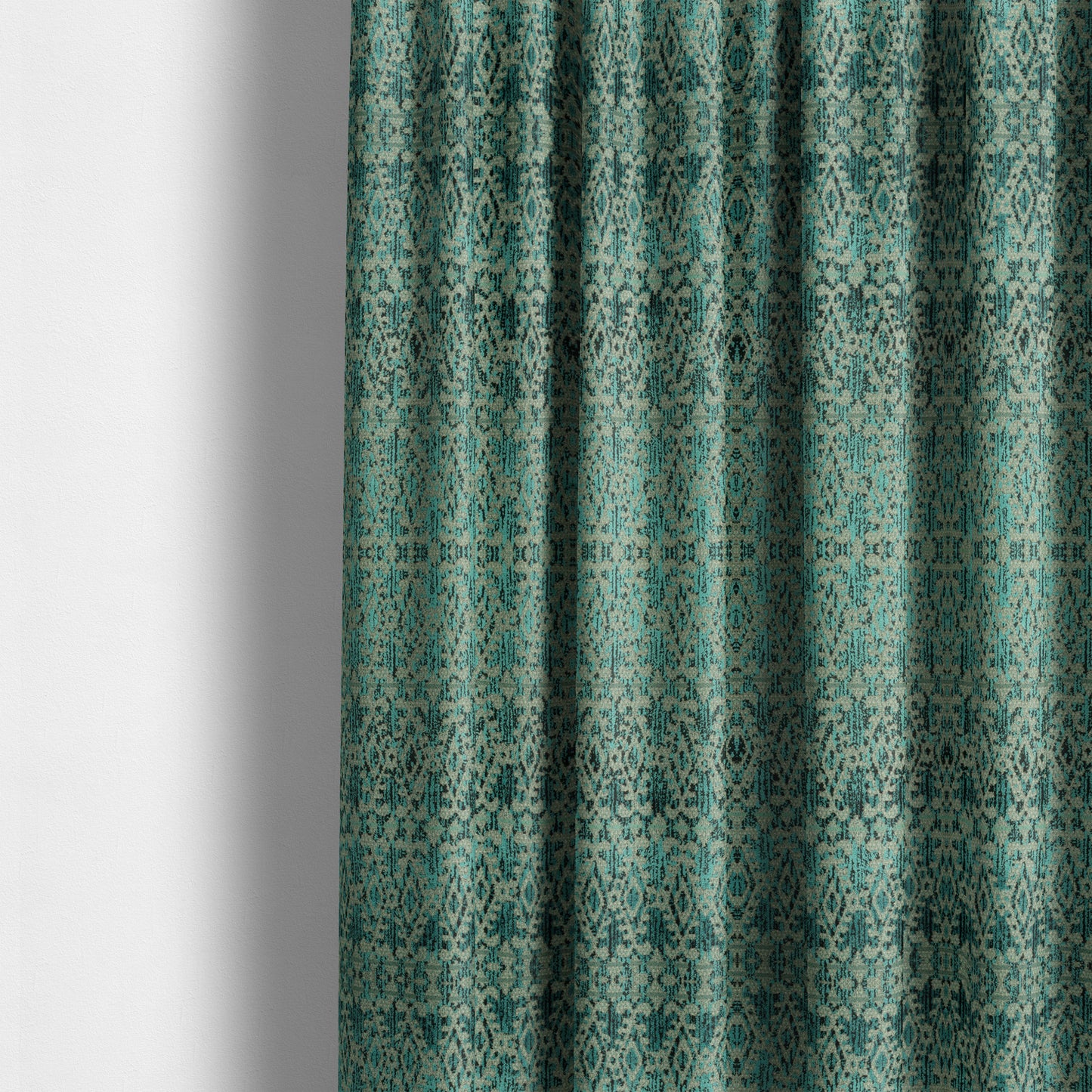 Modern Abstract Pattern Blue Colour Velvet Textured Upholstery Fabric JO-1002 - Made To Measure Curtains