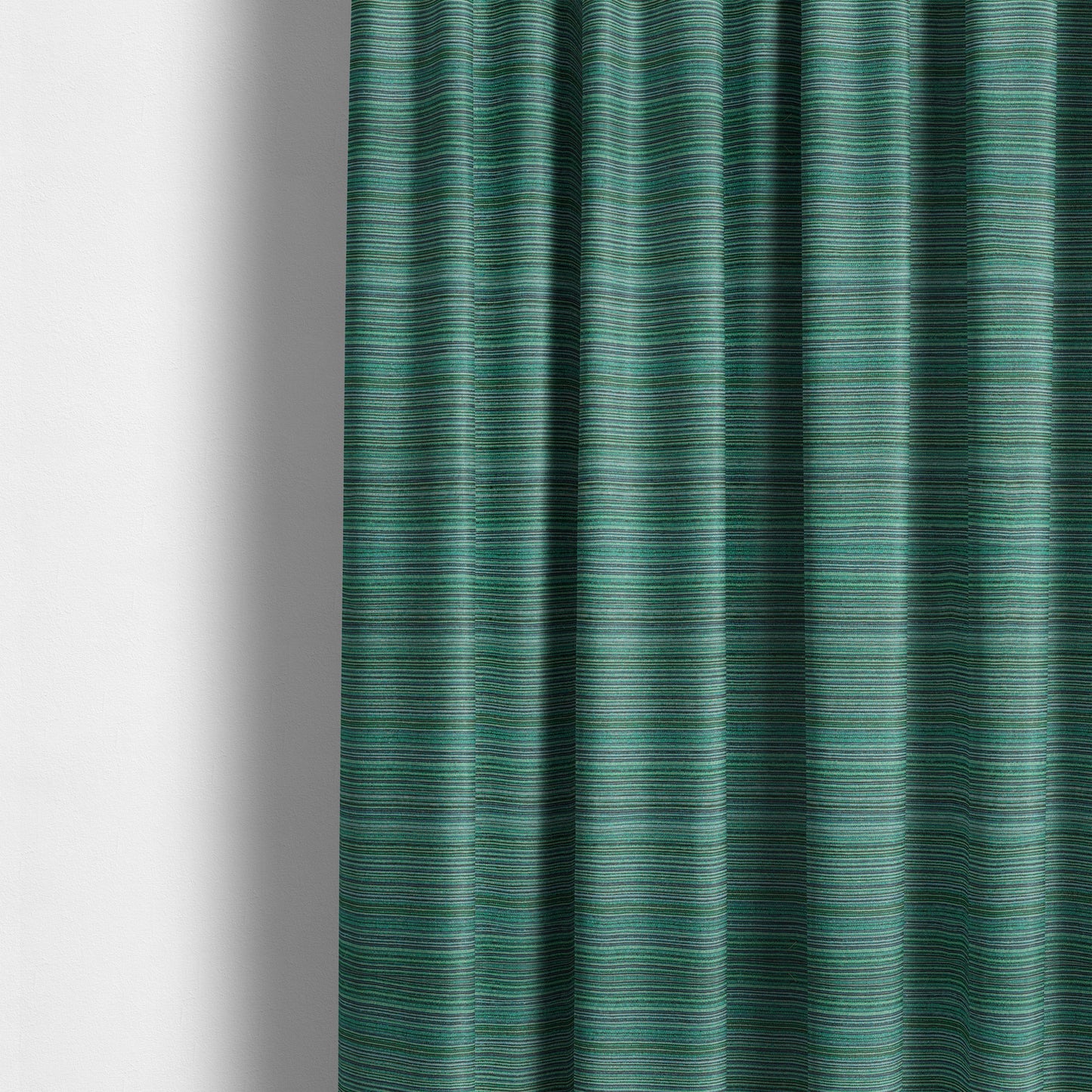 Striped Pattern Blue Colour Chenille Textured Upholstery Fabric JO-1003 - Made To Measure Curtains