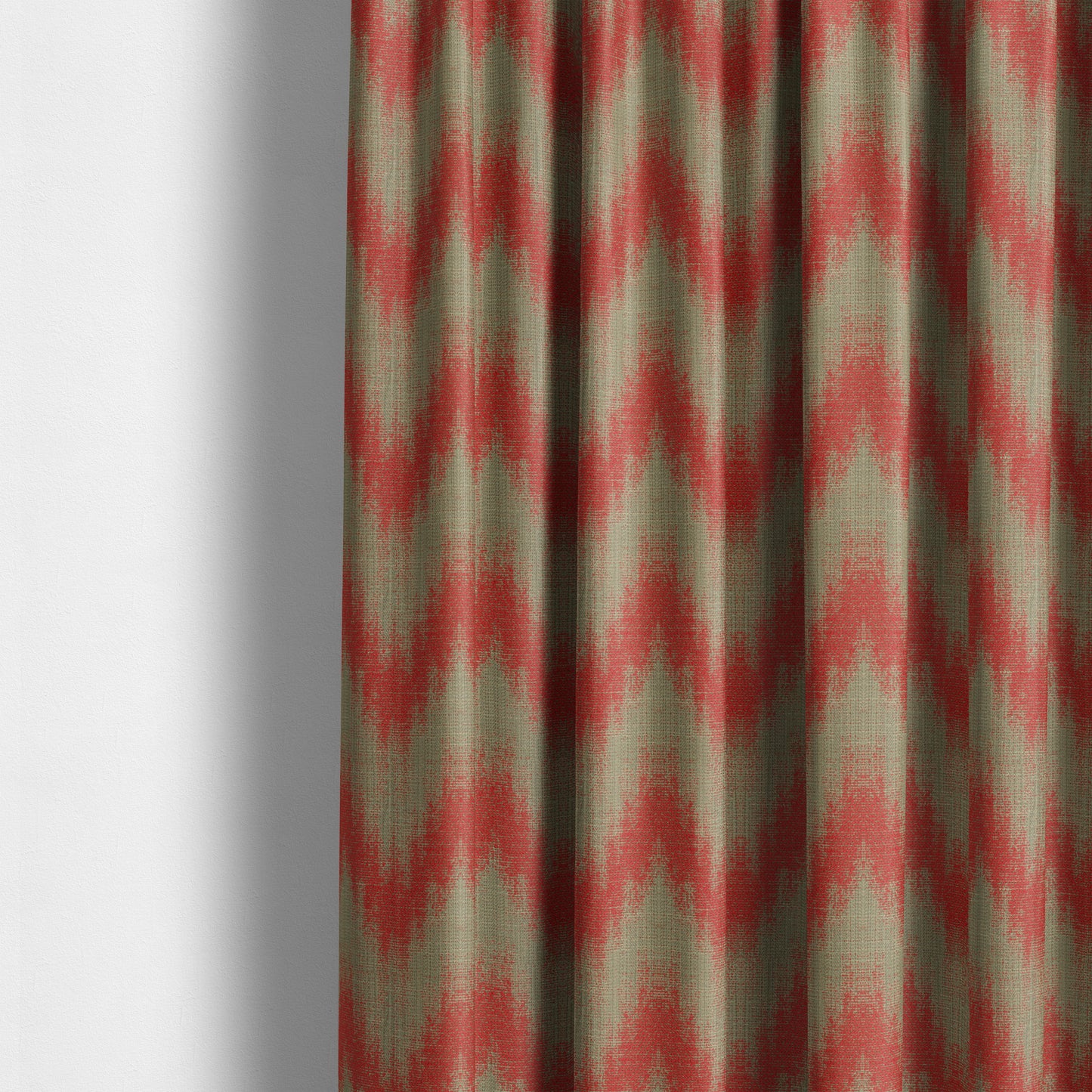 Red Pink Colour Chevron Striped Wave Pattern Chenille Upholstery Fabric JO-1017 - Made To Measure Curtains