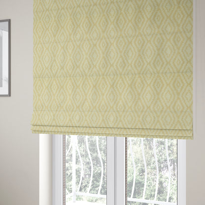 Cream Beige Colour Geometric Pattern Soft Chenille Upholstery Fabric JO-1022 - Roman Blinds