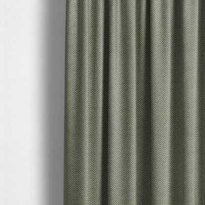 Grey Coloured Chevron Striped Chenille Furnishing Upholstery Fabric JO-1041 - Made To Measure Curtains