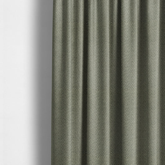 Grey Coloured Chevron Striped Chenille Furnishing Upholstery Fabric JO-1041 - Made To Measure Curtains