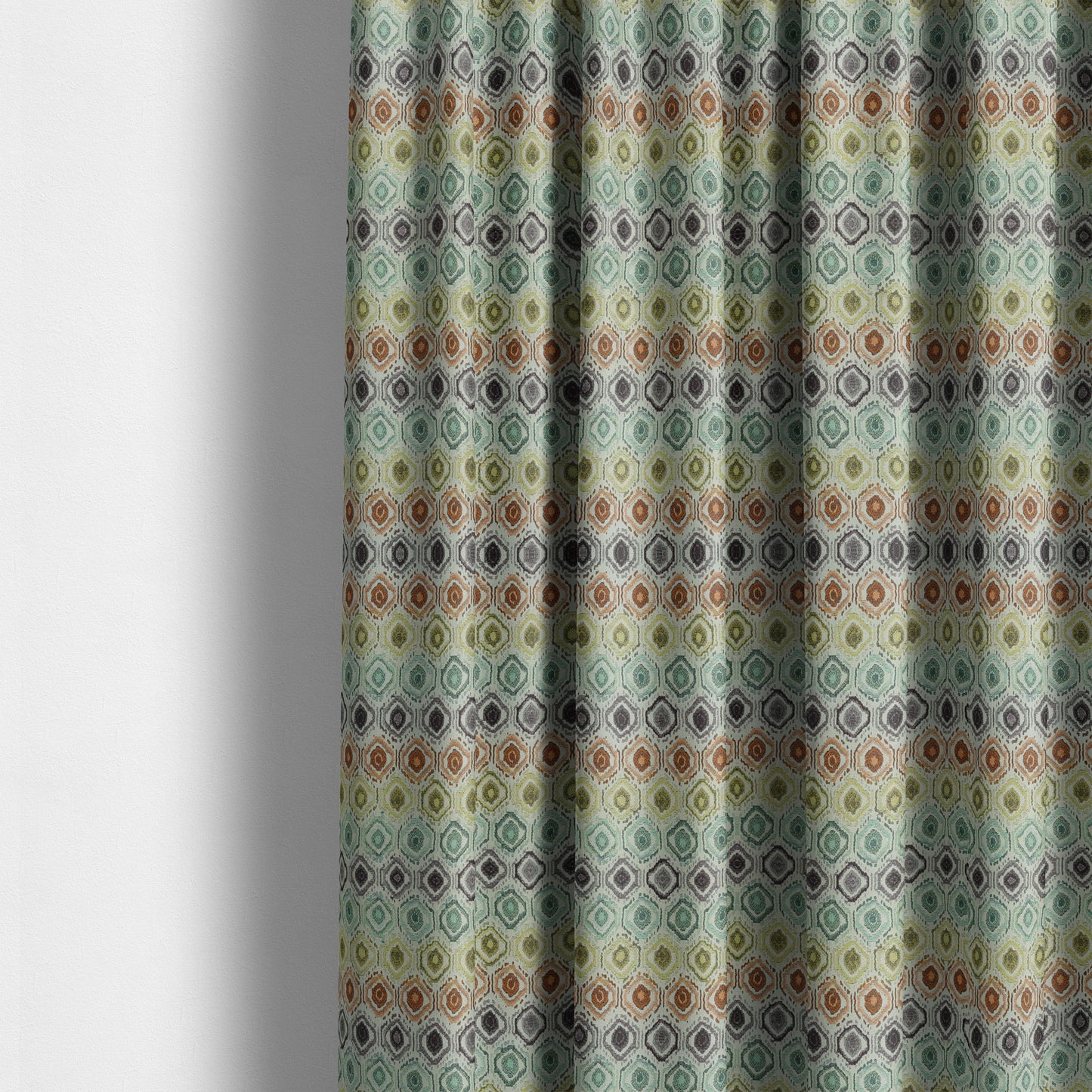 Multicoloured Geometric Pattern Trellis Theme Chenille Material Upholstery Fabrics JO-1042 - Made To Measure Curtains