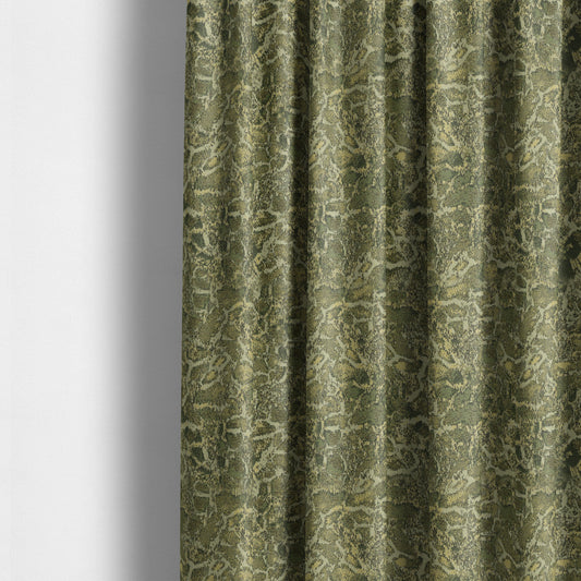 Abstract Camouflage Pattern In Green Colour Chenille Jacquard Upholstery Fabric JO-1048 - Made To Measure Curtains