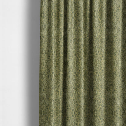 Abstract Camouflage Pattern Green Colour Chenille Jacquard Upholstery Fabric JO-1049 - Made To Measure Curtains