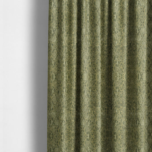 Abstract Camouflage Pattern Green Colour Chenille Jacquard Upholstery Fabric JO-1049 - Made To Measure Curtains