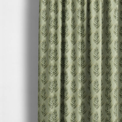 Shine Tone Green Silver Colour Tree Pattern Chenille Furnishing Upholstery Fabric JO-1052 - Made To Measure Curtains