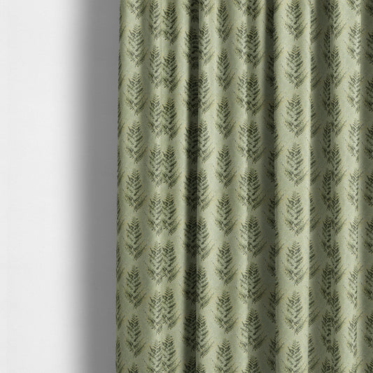 Shine Tone Green Silver Colour Tree Pattern Chenille Furnishing Upholstery Fabric JO-1052 - Made To Measure Curtains