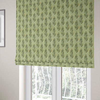 Shine Tone Green Silver Colour Tree Pattern Chenille Furnishing Upholstery Fabric JO-1052 - Roman Blinds