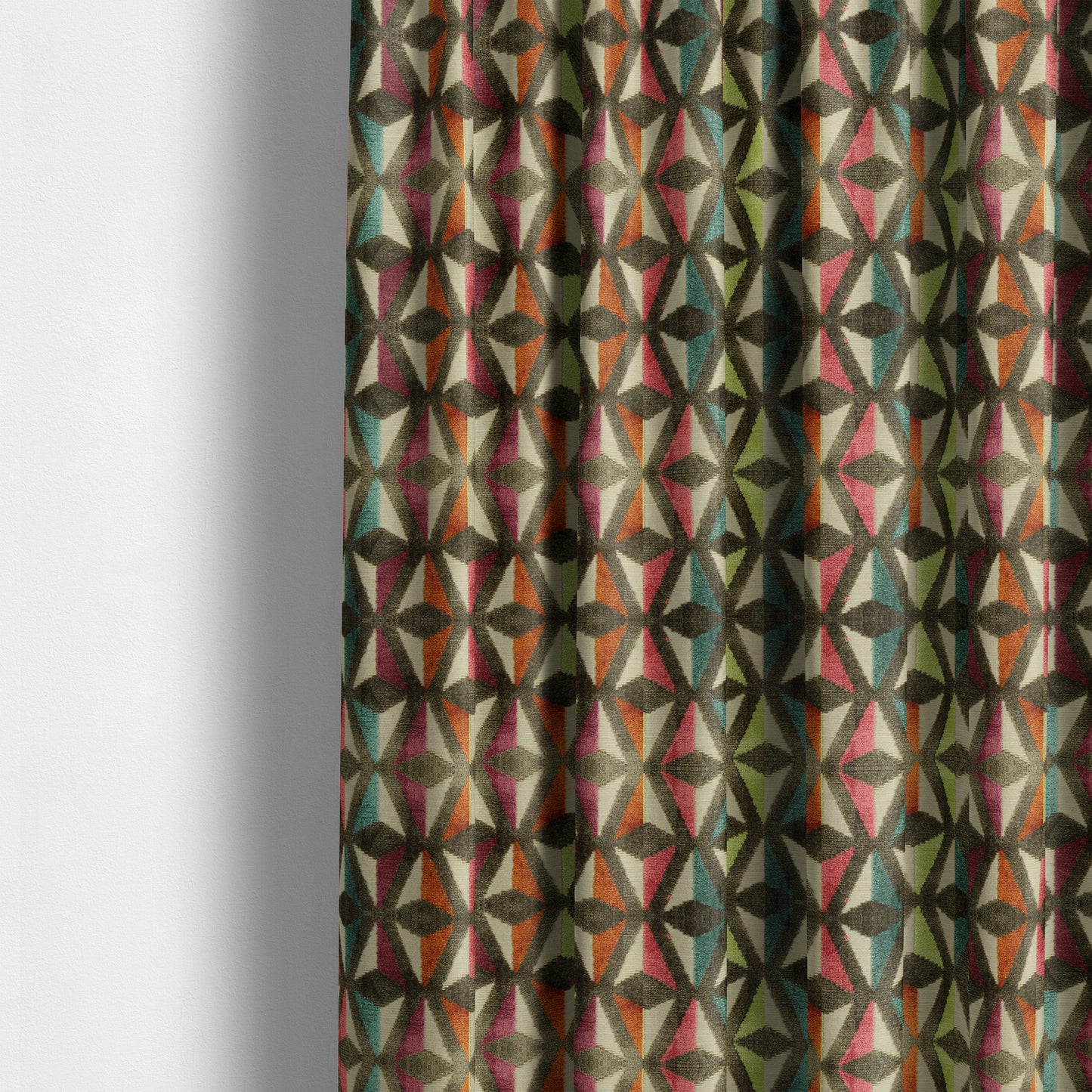 Modern Arrow Pattern Cut Velvet Material Multi Coloured Upholstery Fabric JO-1056 - Made To Measure Curtains