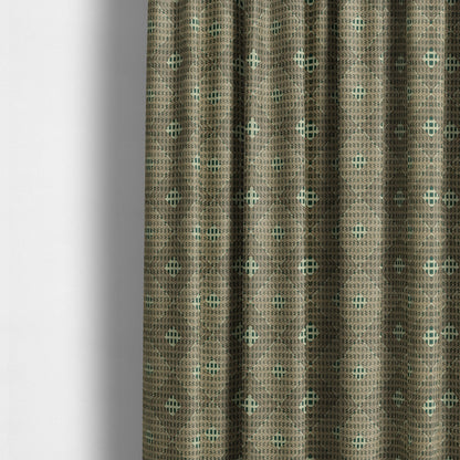 Teal Pink Colour Modern Geometric Pattern Soft Chenille Upholstery Fabric JO-1058 - Made To Measure Curtains