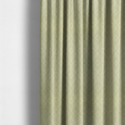 Cream Gold Colour Textured Geometric Pattern Soft Chenille Upholstery Fabric JO-1059 - Made To Measure Curtains