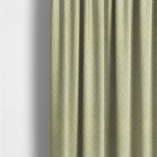 Cream Gold Colour Textured Geometric Pattern Soft Chenille Upholstery Fabric JO-1059 - Made To Measure Curtains